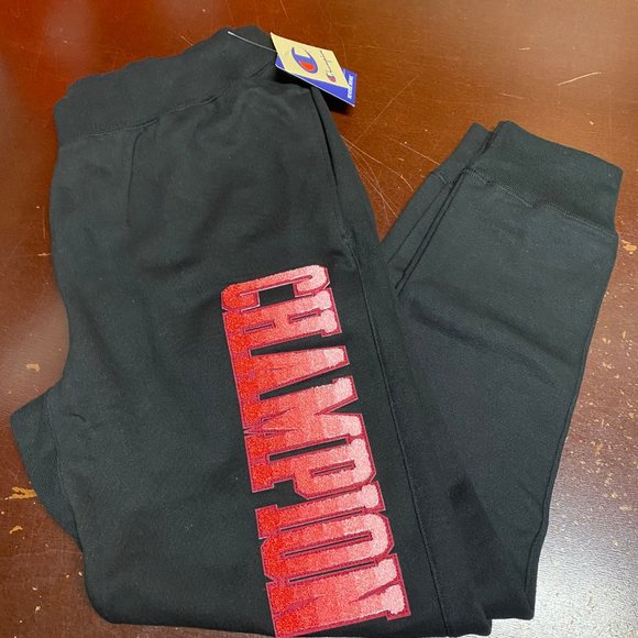 Champion Mens Black Elastic Waist Tapered Leg Pull On Jogger Pants Size XL - Picture 2 of 4